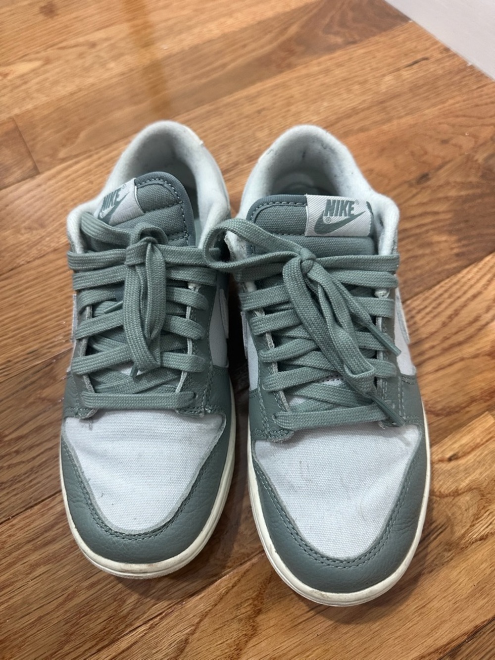 Nike Men’s Low-Top Sneakers in Sage Green and Light Gray